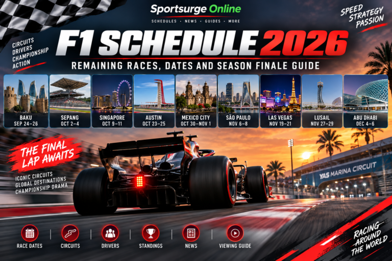 F1 schedule 2026 remaining races dates and season finale guide