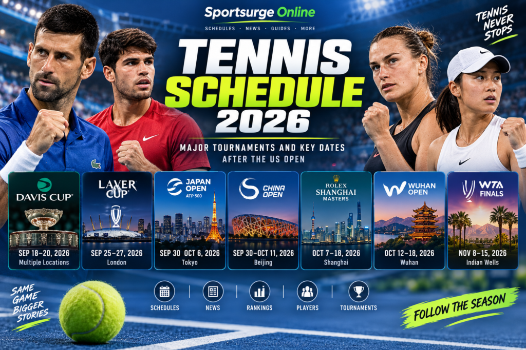 Tennis schedule 2026 major tournaments and key dates after the US Open